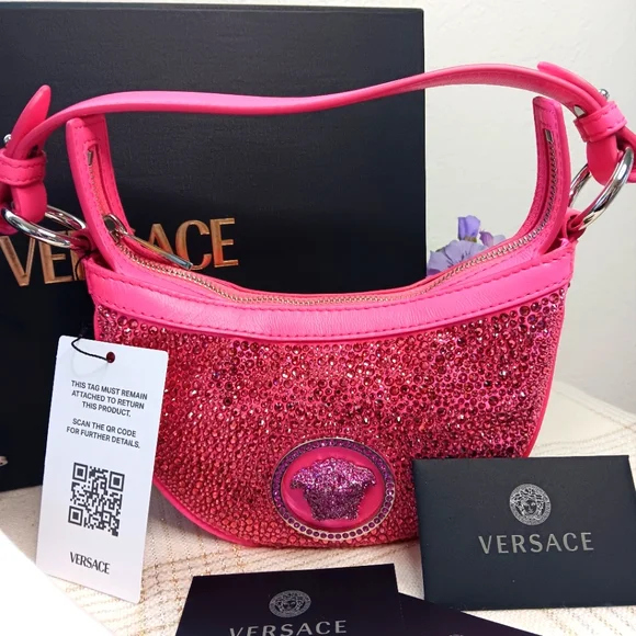 GIVEAWAY ✨️ 🎁 💖 NWT VERSACE PINK CRYSTALS BAG ✨️ - Picture 7 of 15